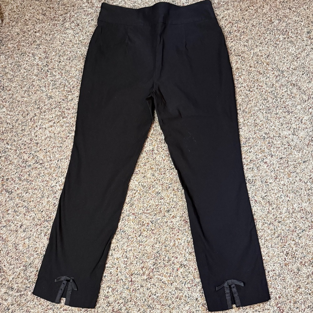 Crown & Ivy Black Ankle Pants with Bow accents 14 - Picture 9 of 11
